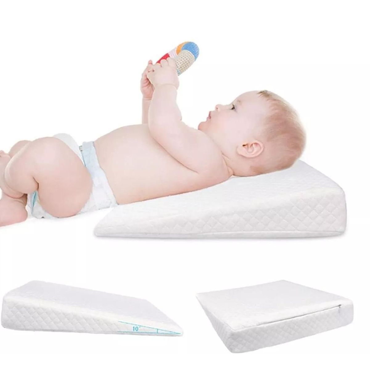 GENERICO - Cojín Antirreflujo Seguro y Lavable para Bebés 48x34x8 cm