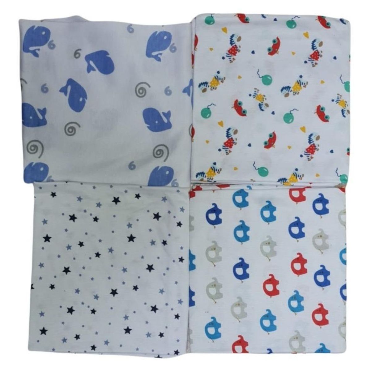 GENERICO - Pack 4 Mantas Tutos de Algodón para Bebé Suaves y Variadas