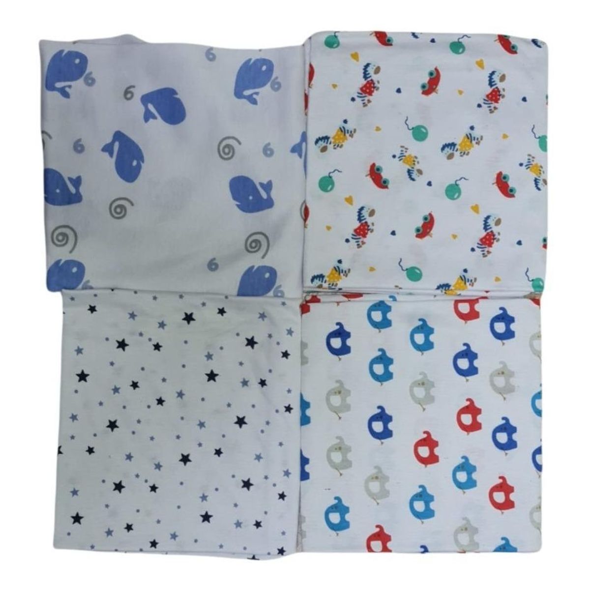 GENERICO - Pack 4 Mantas Tutos de Algodón para Bebé Suaves y Variadas