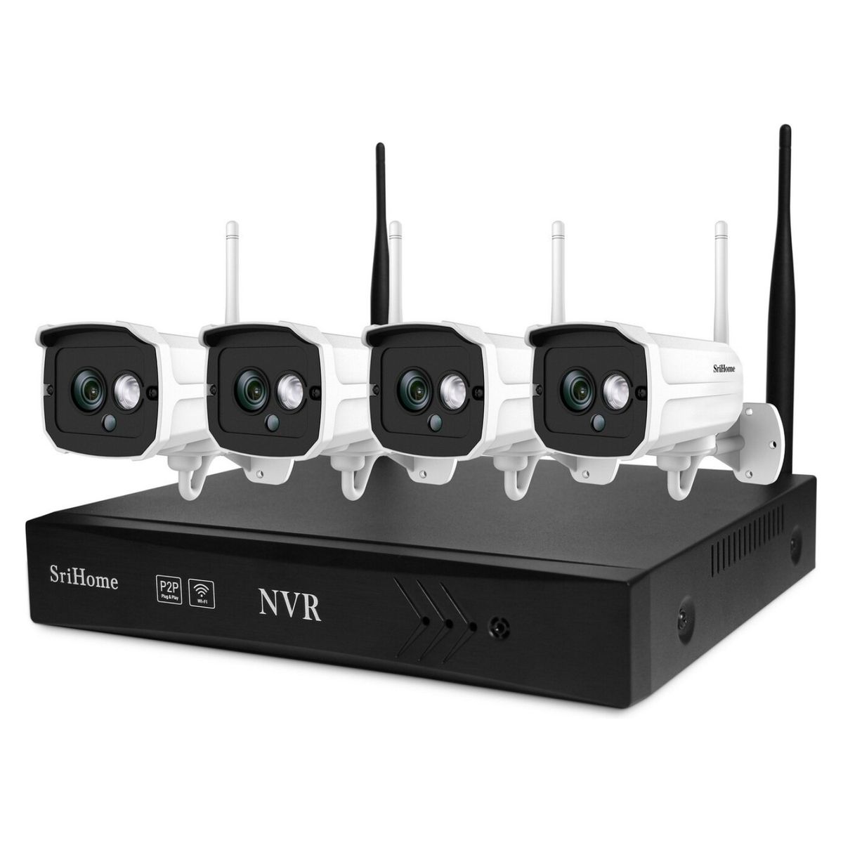 SRICAM - KIT NVR IP WIFI 4 Cámaras FHD 2MP Sricam NVS001