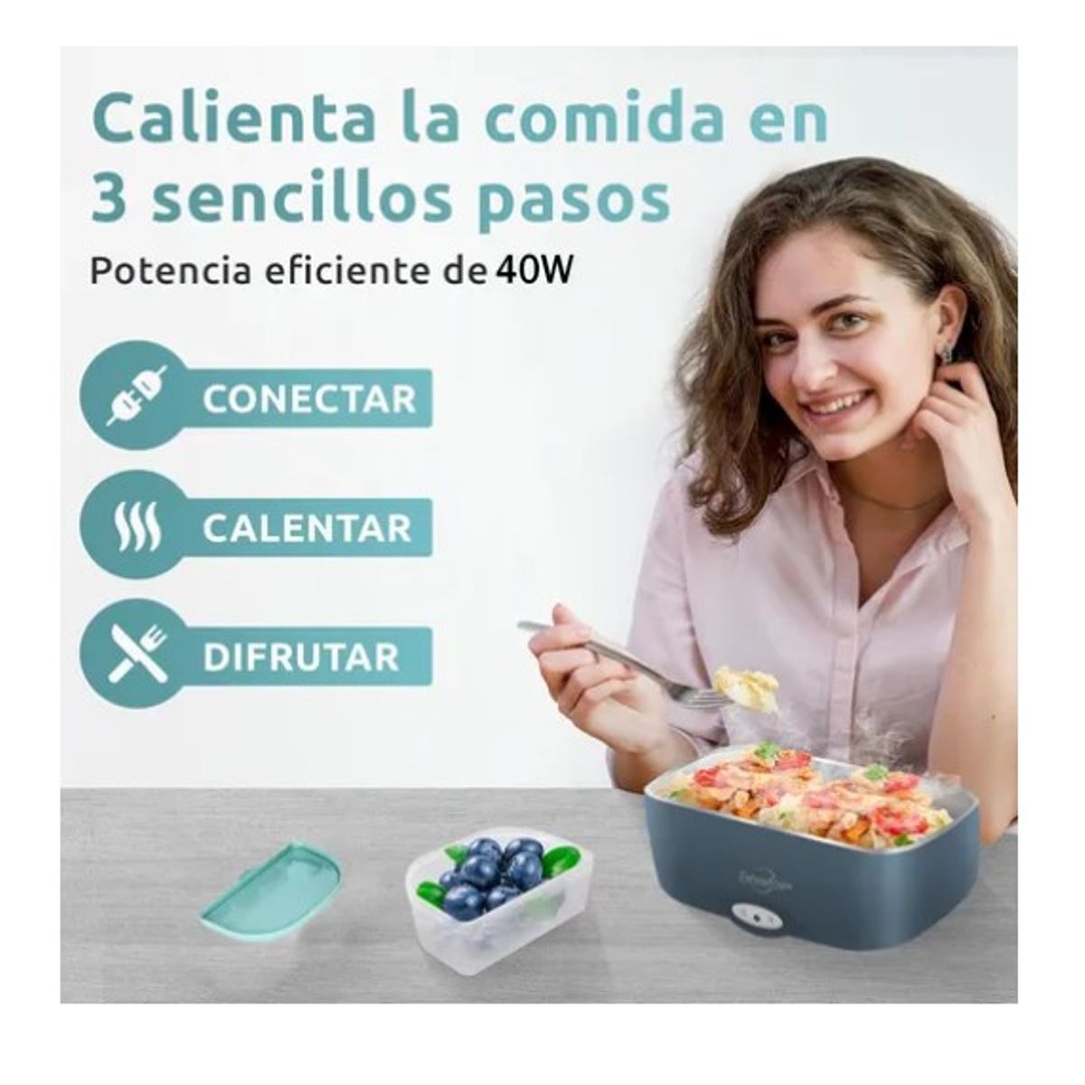 OFERTABKN - Lonchera Eléctrica Cigarrera Termo Comida Taper Lunch Box