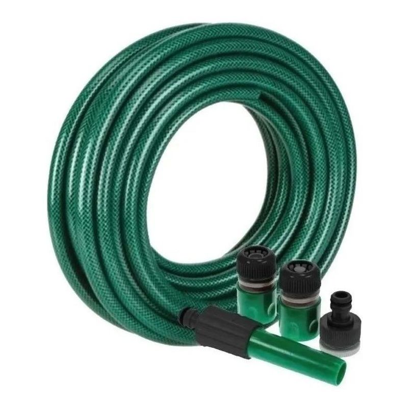 GENERICO - Manguera Reforzada de PVC 20m con Accesorios de Riego