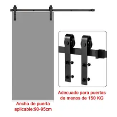 GENERICO - Kit de Riel Corredizo de Acero para Puertas de Estilo Rústico