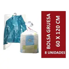 BLOCCARE - Bolsa Plástica Gruesa 60x120 Cm Transparente - 8 Unidades