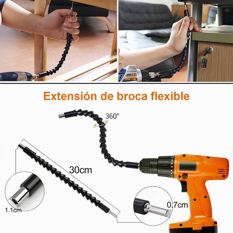 GENERICO - Juego de Herramientas de Destornillador Flexible 9 Piezas