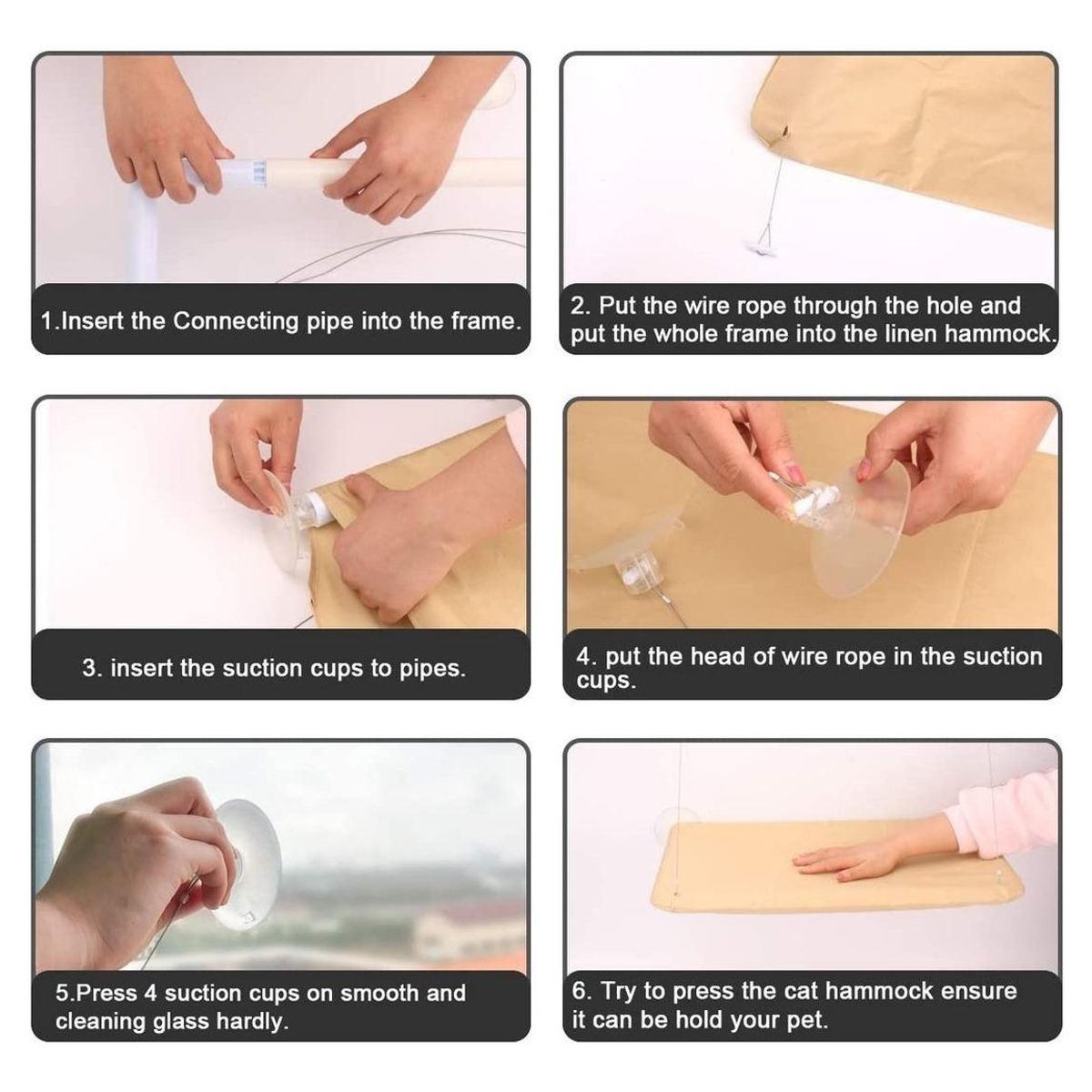 GENERICO - Hamaca Elevada para Gatos con Ventosas y Funda Lavable