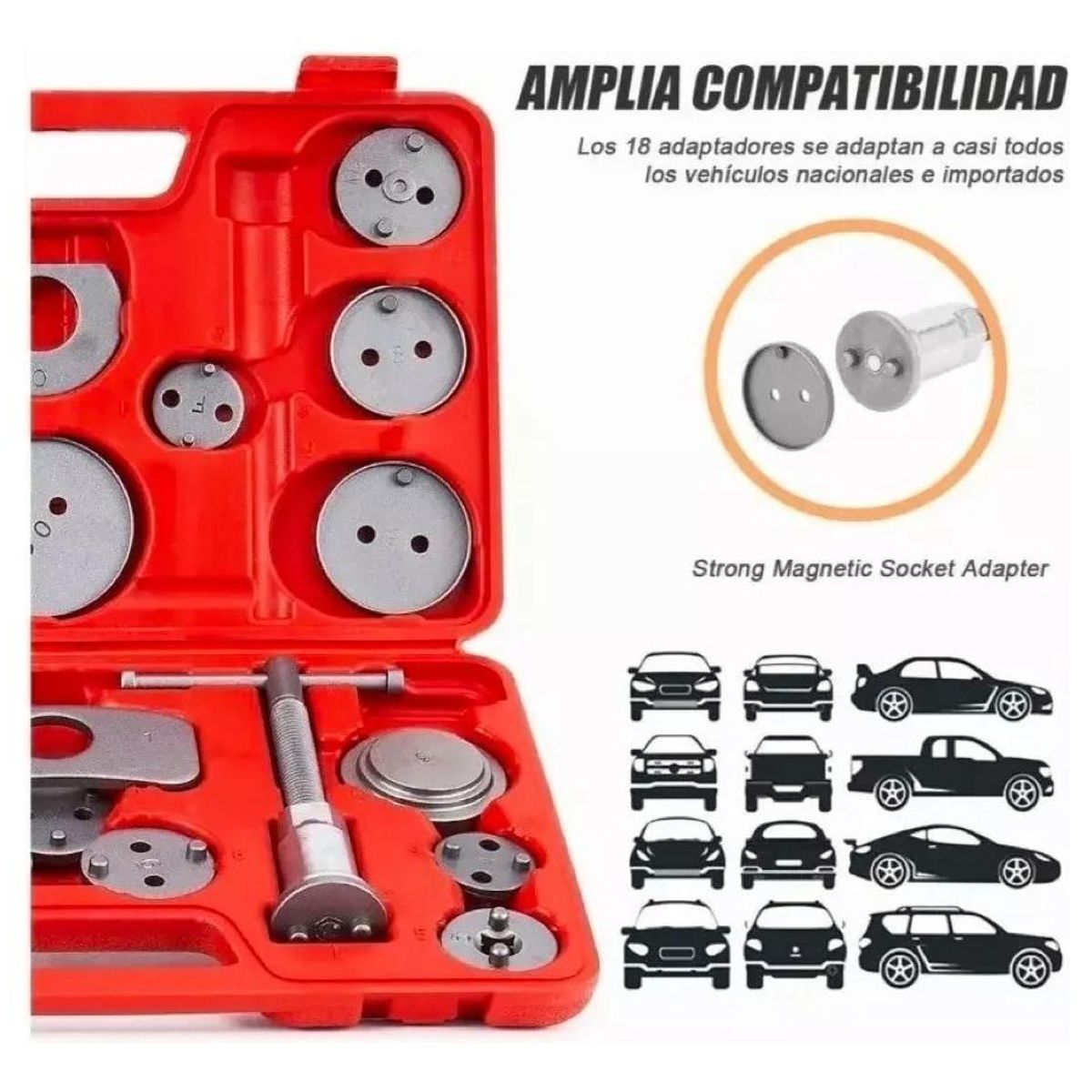 GENERICO - Kit Completo de Herramientas para Compresión de Pistones de Frenos