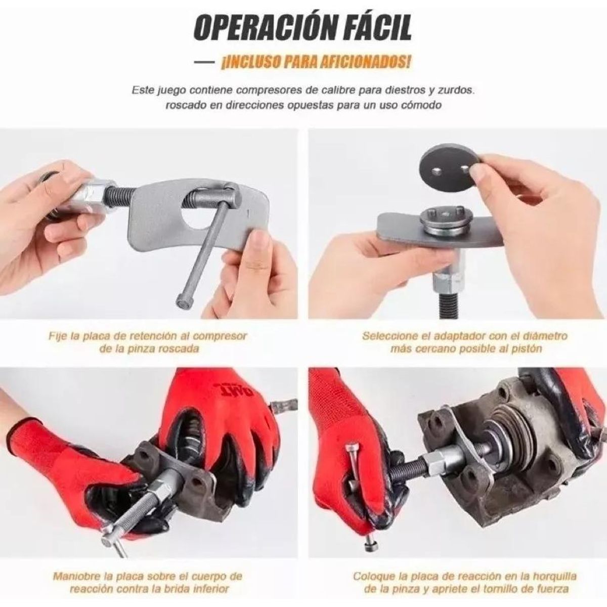 GENERICO - Kit Completo de Herramientas para Compresión de Pistones de Frenos