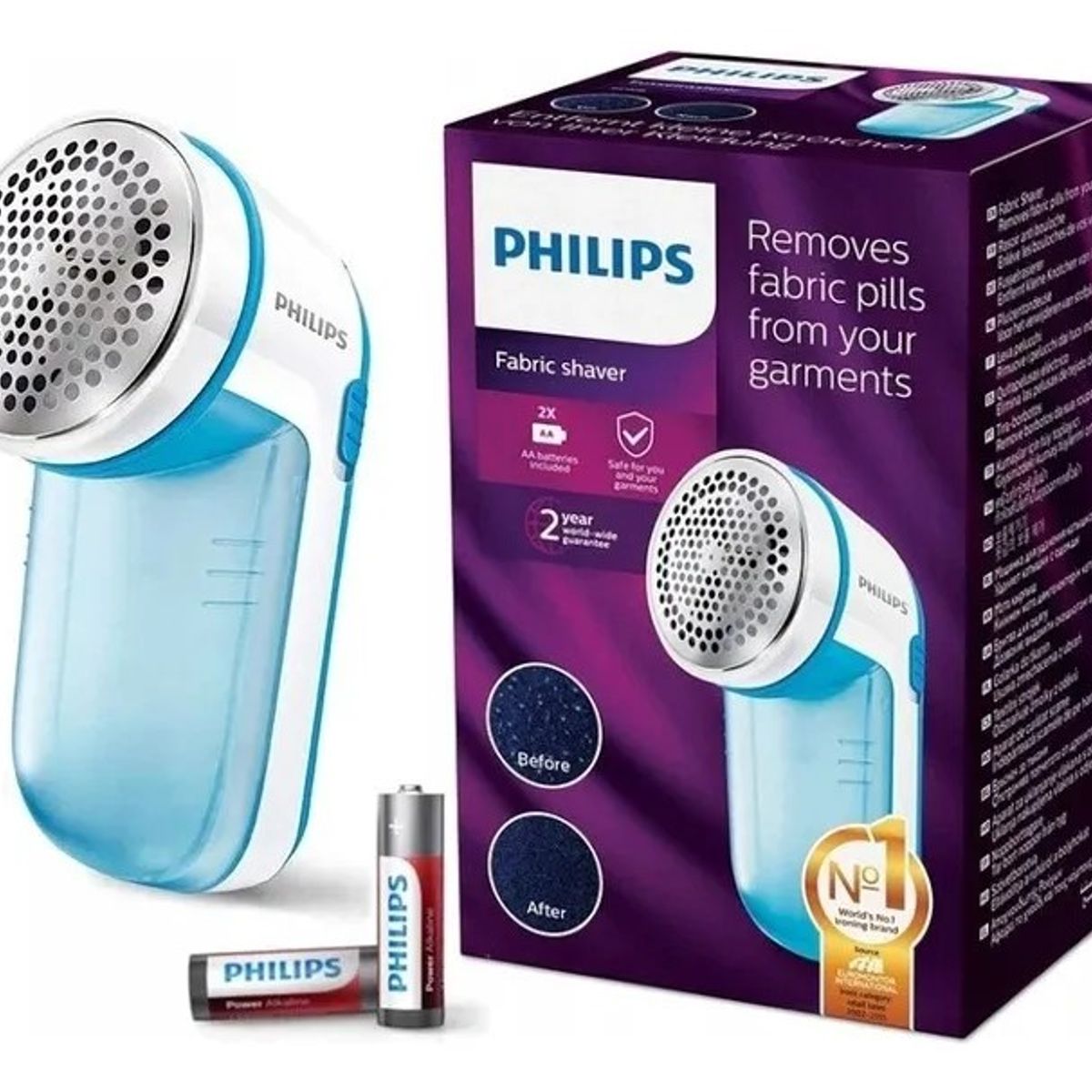 PHILIPS - Quita pelusas Philips color Azul con blanco GC026