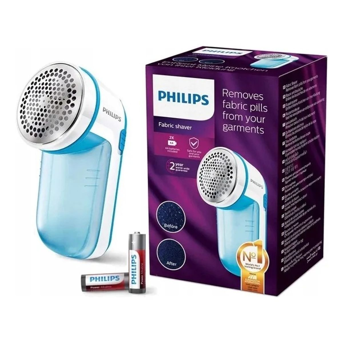PHILIPS - Quita pelusas Philips color Azul con blanco GC026