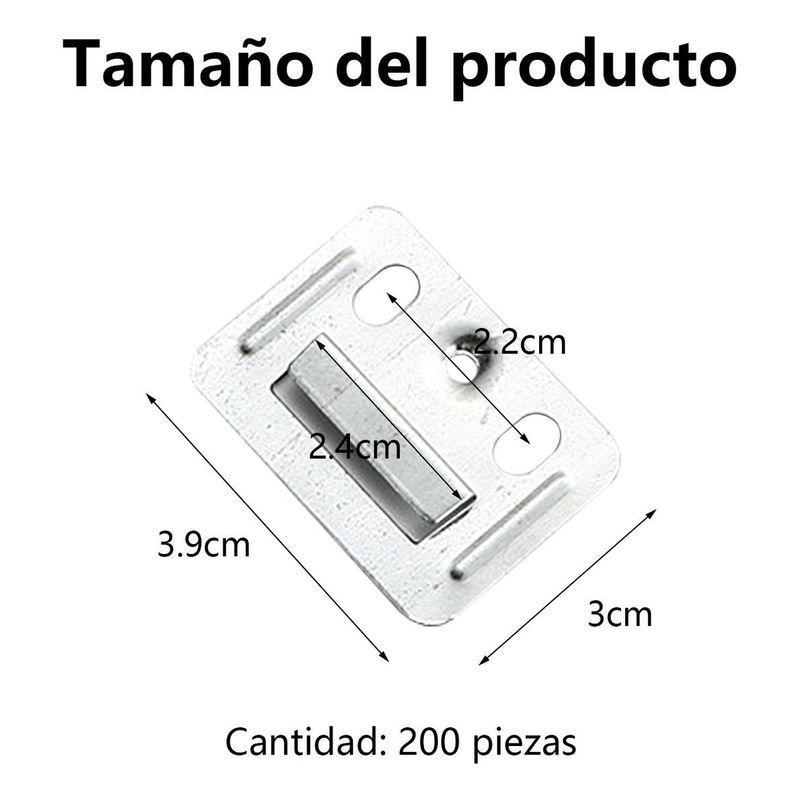 GENERICO - Clips Metálicos para Montaje de Paneles - Pack 200 Unidades