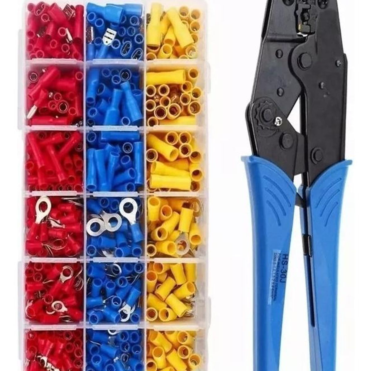 GENERICO - Kit Prensador Trinquete con 700 Terminales Aislados