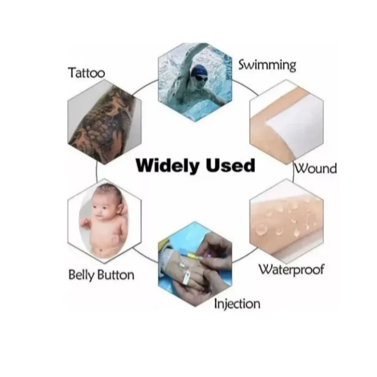 GENERICO - Pack 10 Parches Impermeables Transparentes Heridas Tatuajes