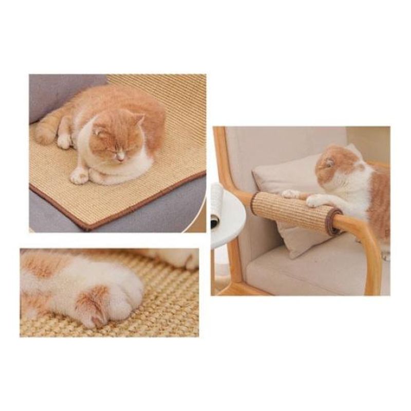 GENERICO - Alfombra Rascador de Sisal Antideslizante para Gatos 50x80cm
