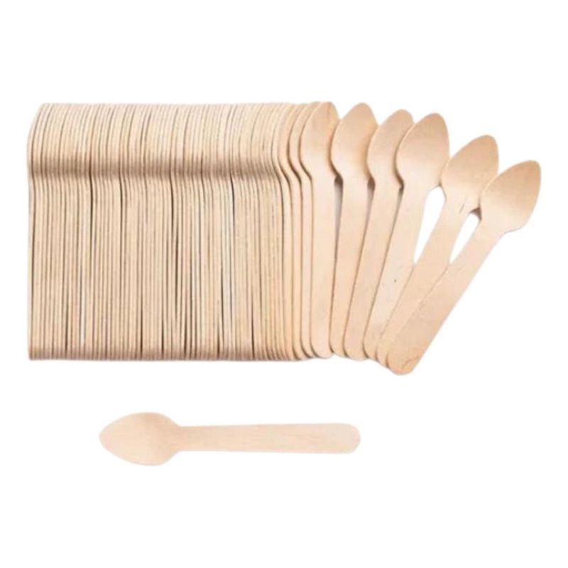 GENERICO - Cucharitas de Bambú para Postres y Té Pack de 500 Unid