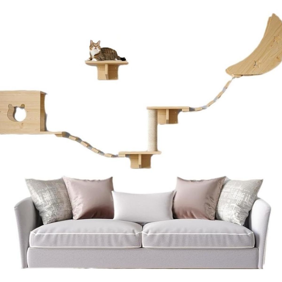 GENERICO - Muebles de Escalada y Rascado para Gatos en Paredes
