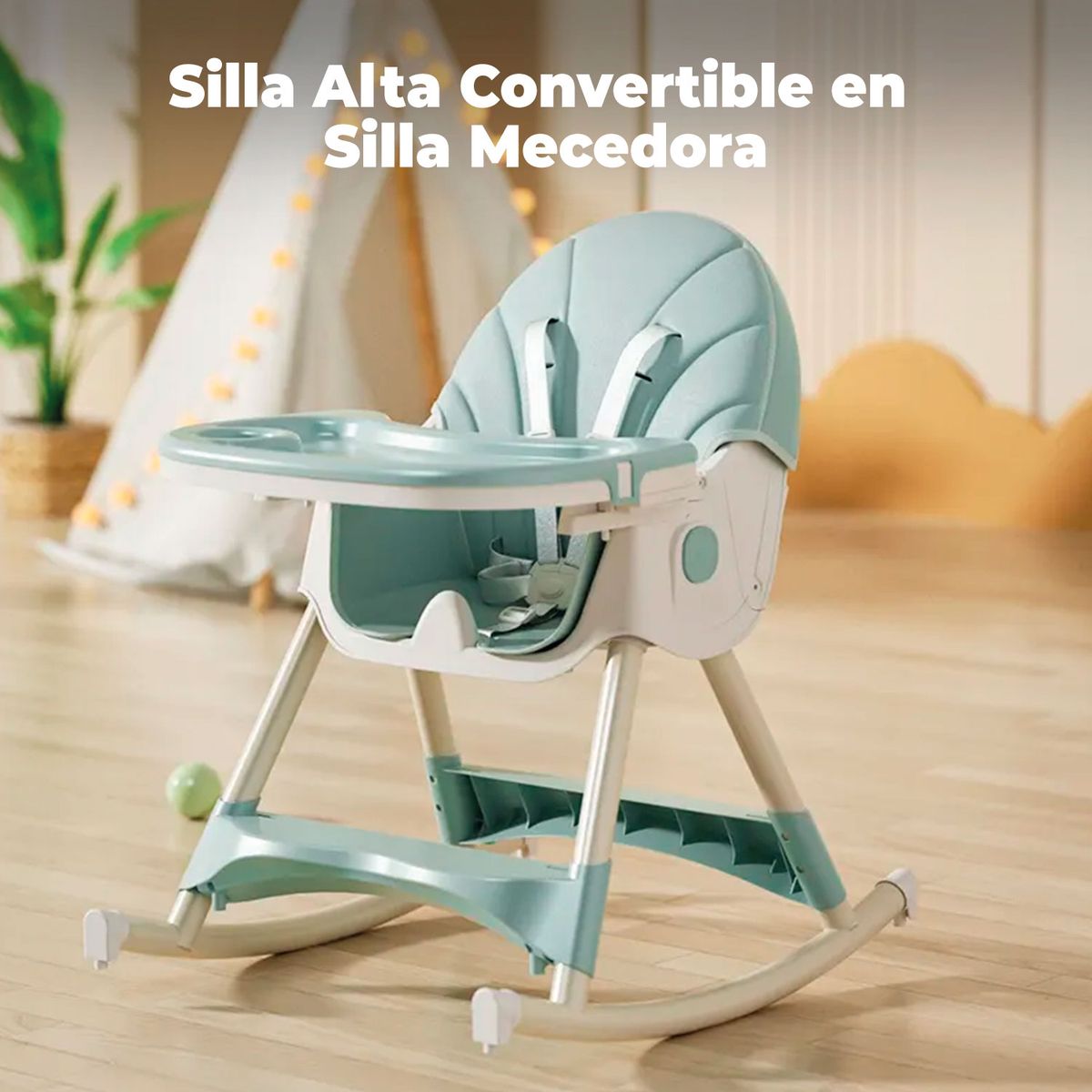 MON PETIT - Silla Comer Bebe Doble Altura Safe Baby Mecedora Reclinable