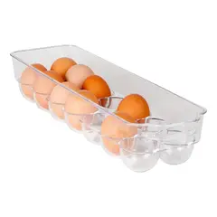 GENERICO - Bandeja Organizador Transparente para 12 Huevos Apilable