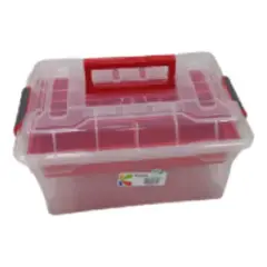 GENERICO - Caja Organizadora Cuadrada Plástica con Tapa Ajustable