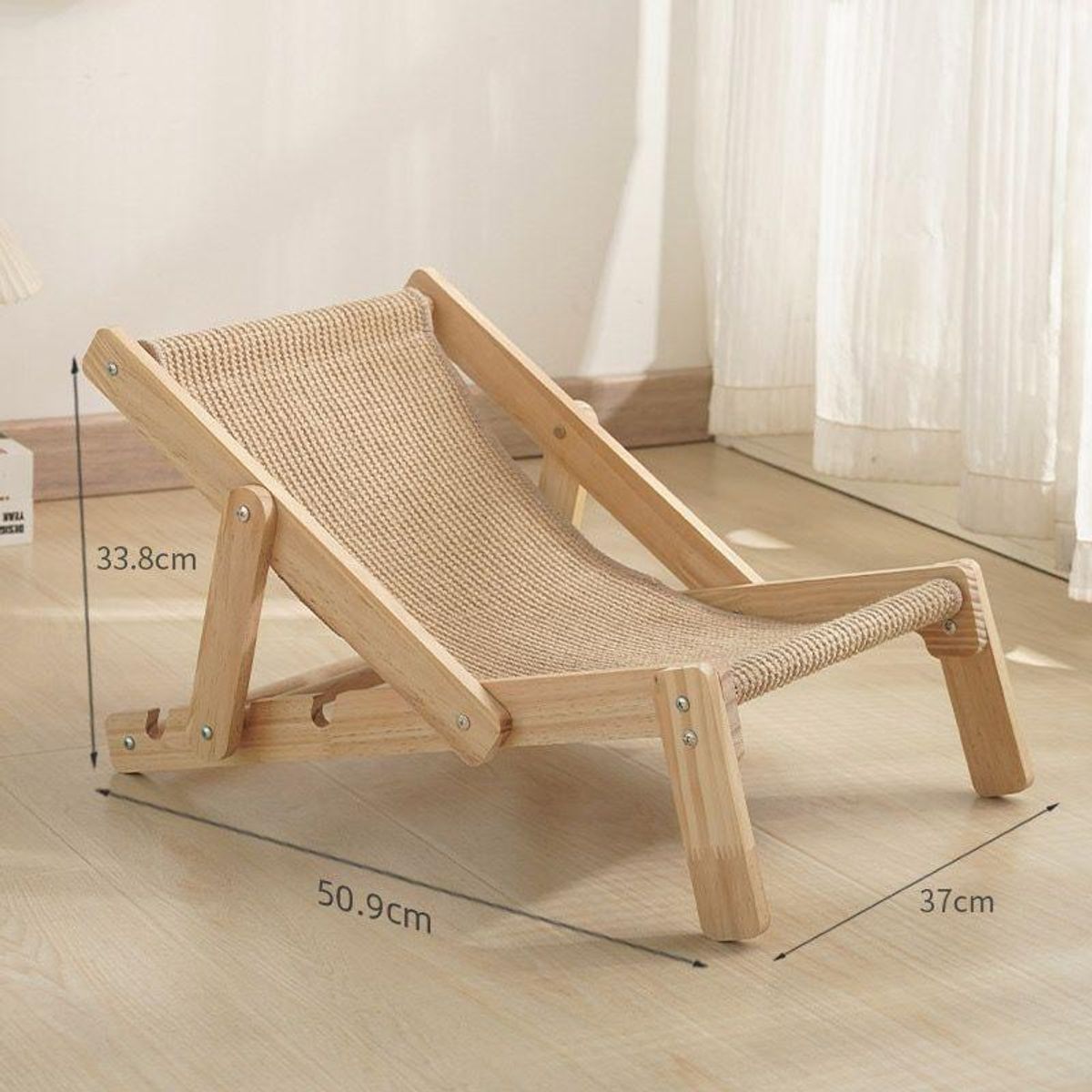 GENERICO - Silla Rascador de Madera y Sisal para Gatos y Perros Pequeños