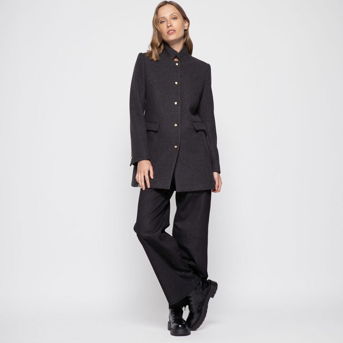 LUDOVICA - Abrigo Mujer Dalia Gris Oscuro Ludovica