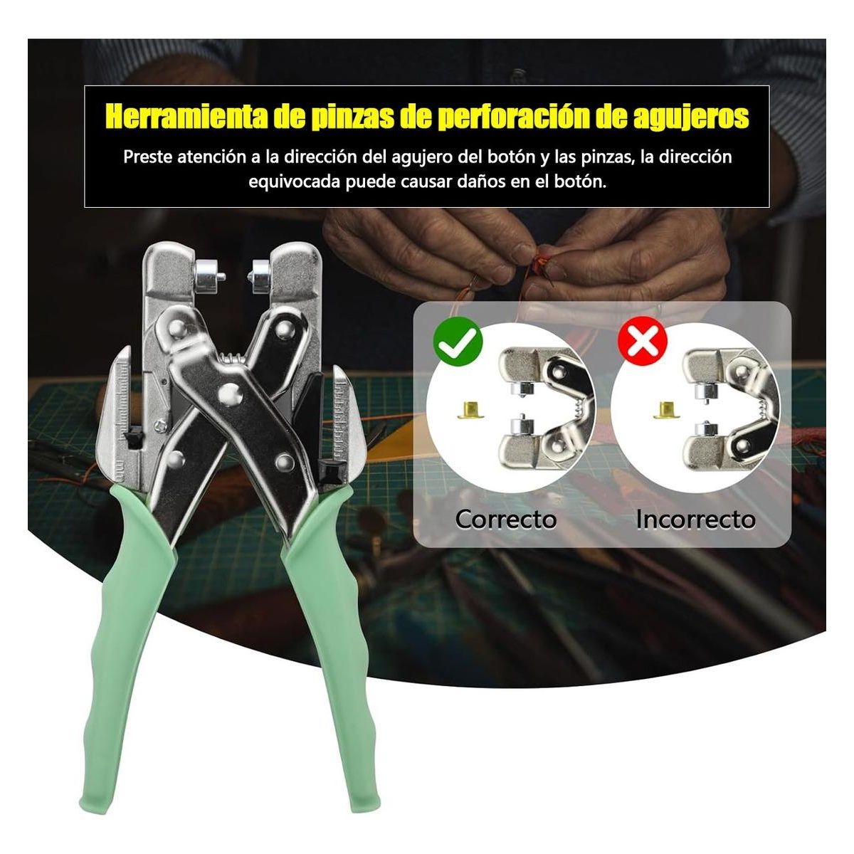 GENERICO - Kit de Alicates Perforadores con Ojetillos y Precisión