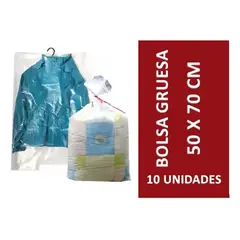 BLOCCARE - Bolsa Plástica Gruesa 50x70 Cm Transparente - 10 Unidades
