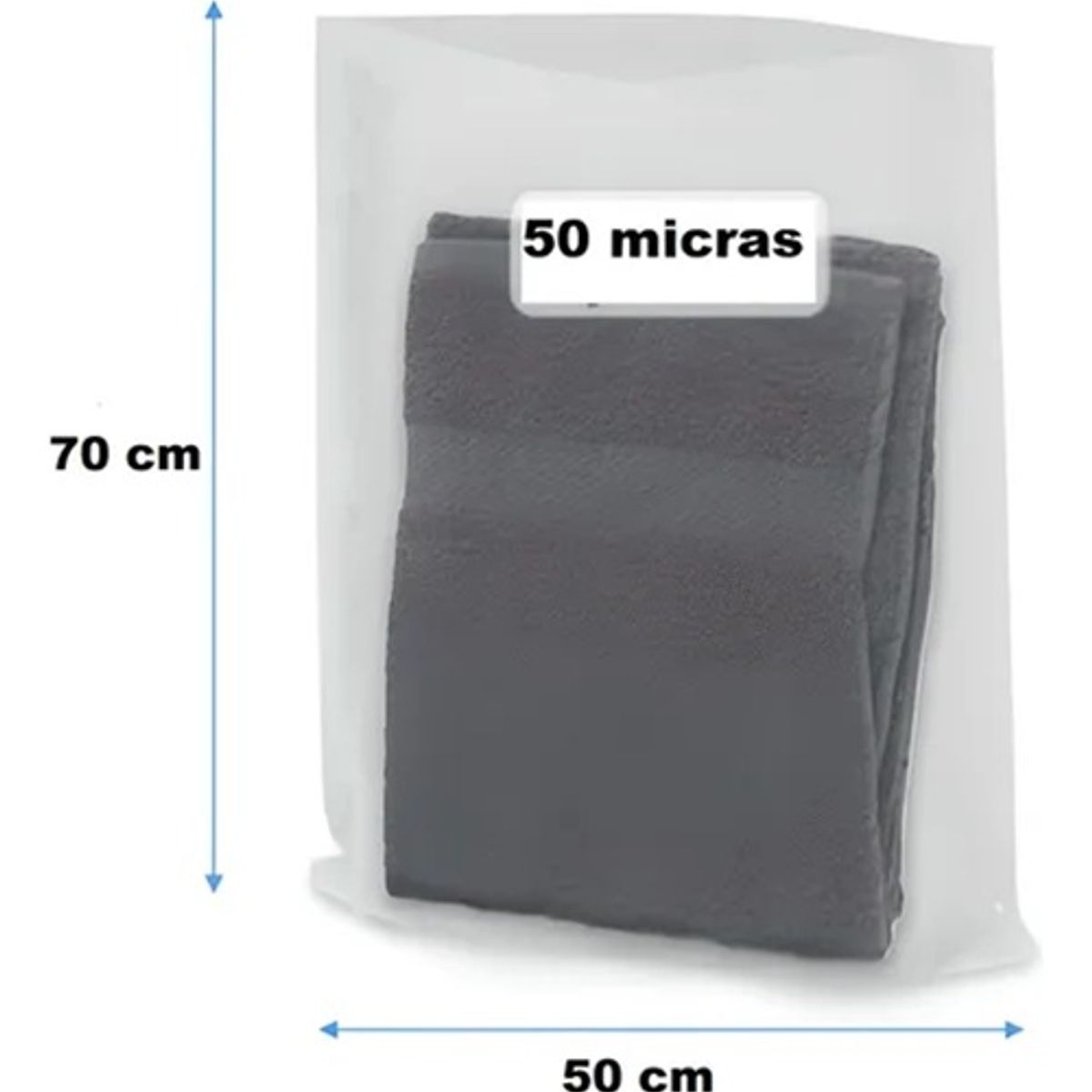 BLOCCARE - Bolsa Plástica Gruesa 50x70 Cm Transparente - 10 Unidades