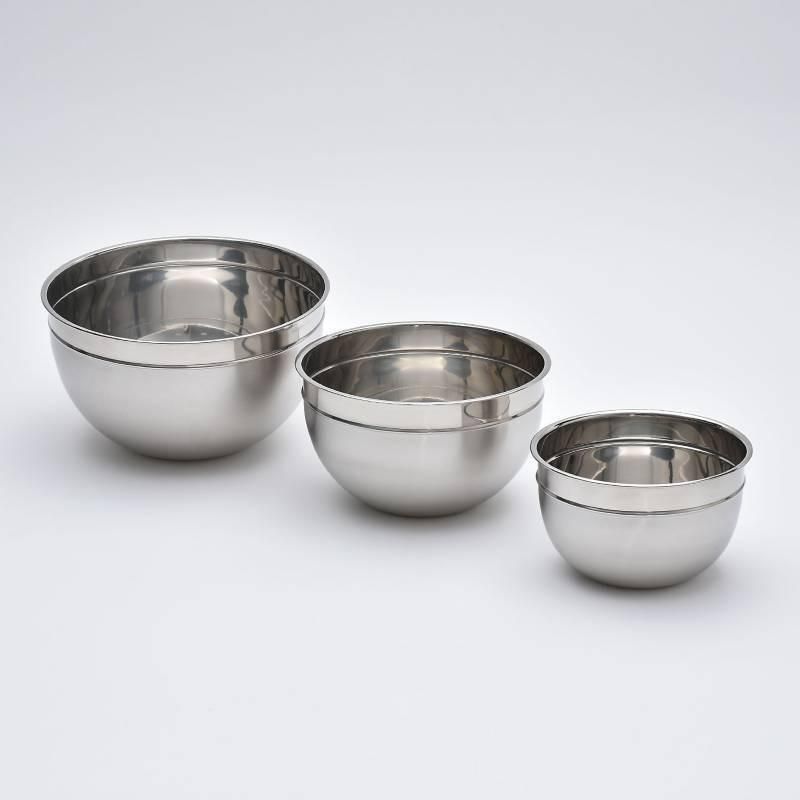 GENERICO - Pack de 3 Bowls de Acero Inoxidable para Ensaladas Profundos