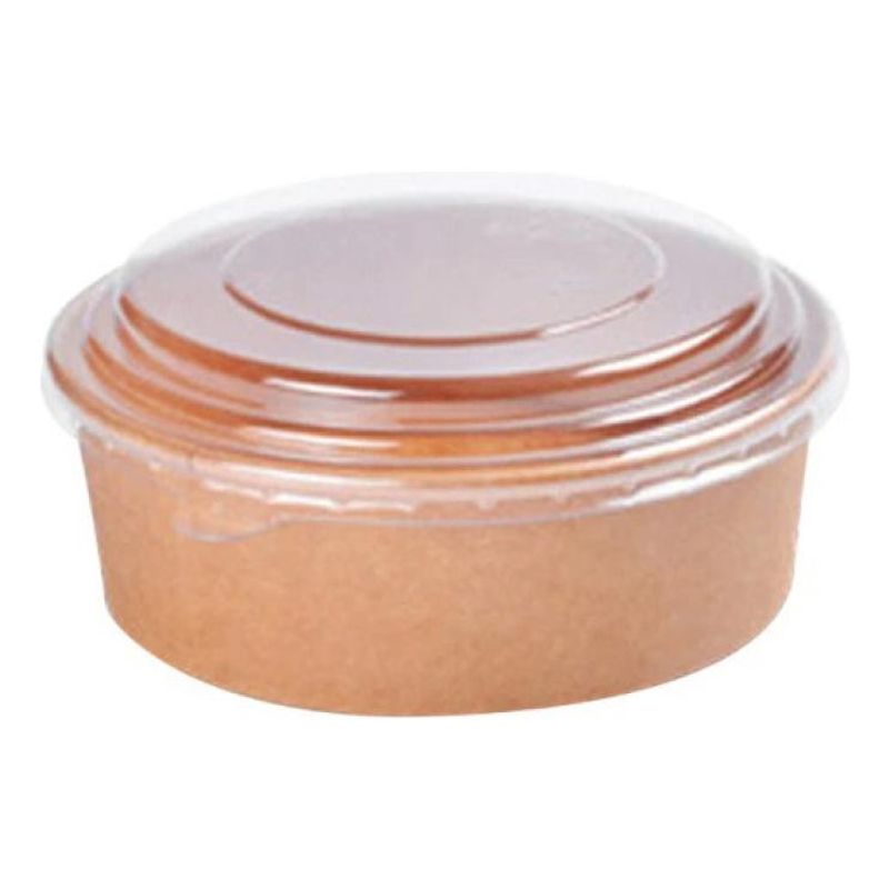 GENERICO - Bowl Ecológico de Papel Kraft con Tapa 500ml Pack 50 Unid