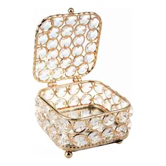 GENERICO - Elegante Caja Joyera de Cristal con Compartimento Único