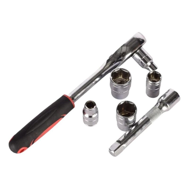 GENERICO - Juego de Llave Trinquete 12 Piezas en Acero Cr-V Ergonómico