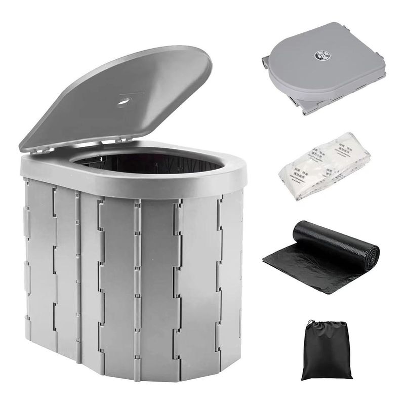 GENERICO - Inodoro Plegable para Camping con Accesorios Prácticos