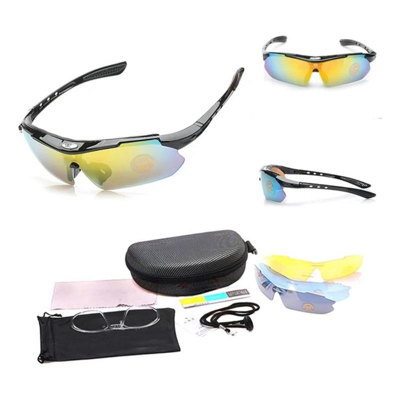 GENERICO - Gafas de Sol Deportivas con 5 Lentes Intercambiables y UV