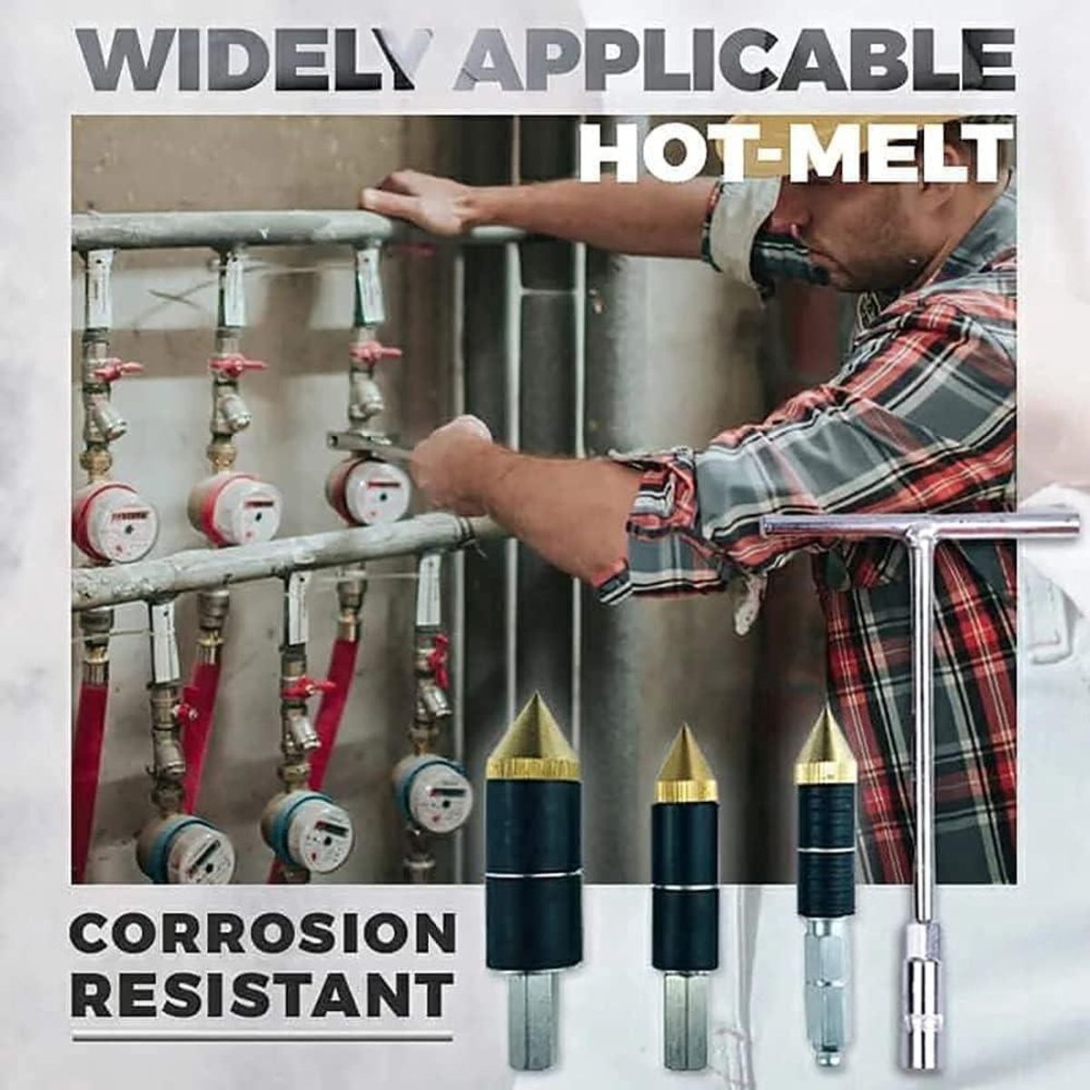 GENERICO - Pasador Termofusible Universal para Detener Agua en Tuberías