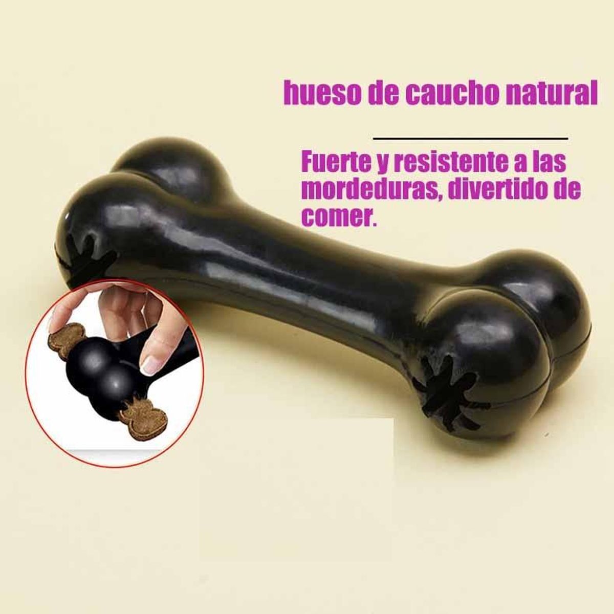 GENERICO - Hueso Rellenable de Goma para Perros Grandes y Masticadores
