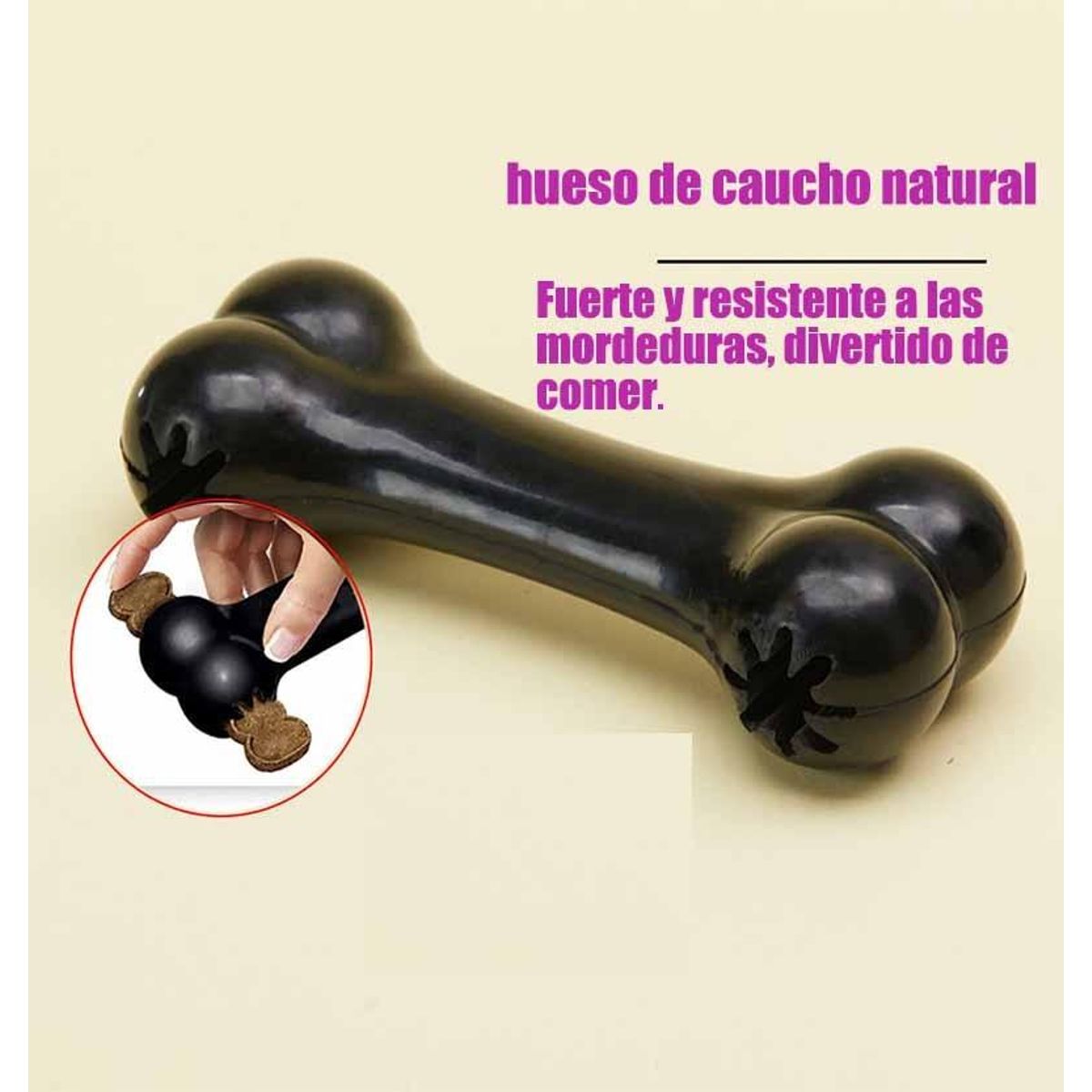GENERICO - Hueso Rellenable de Goma para Perros Grandes y Masticadores