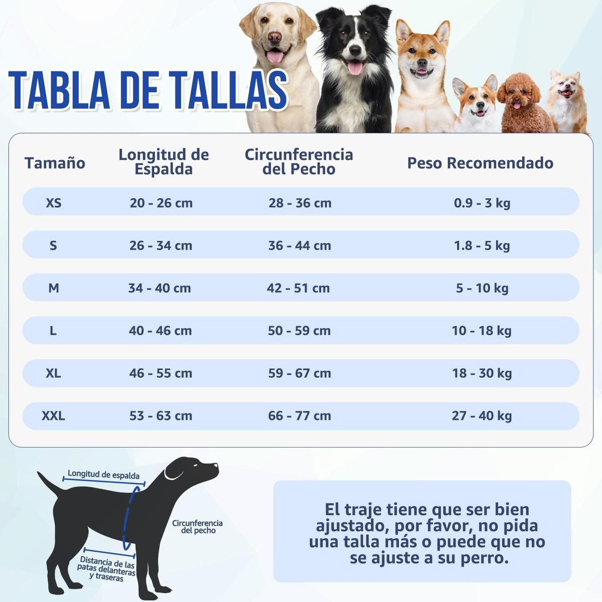GENERICO - Traje de Recuperación para Perros Cómodo y Práctico