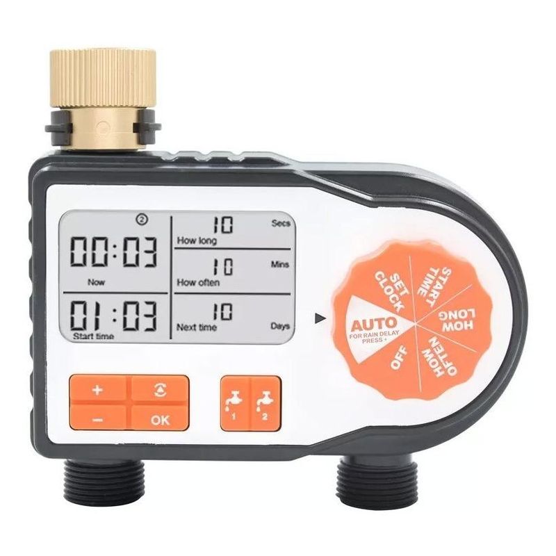 GENERICO - Controlador Digital de Riego con 2 Salidas Autónomo