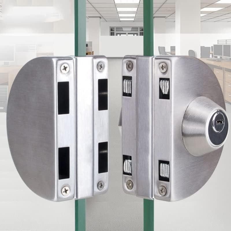 GENERICO - Cerradura Seguridad Doble Cara para Puertas de Vidrio Inoxidable