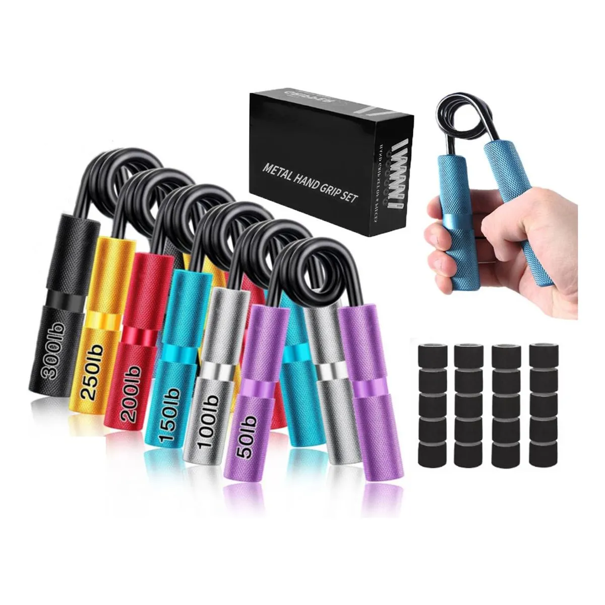 GENERICO - Kit Fortalecedor de Manos y Dedos con 6 Resistencias