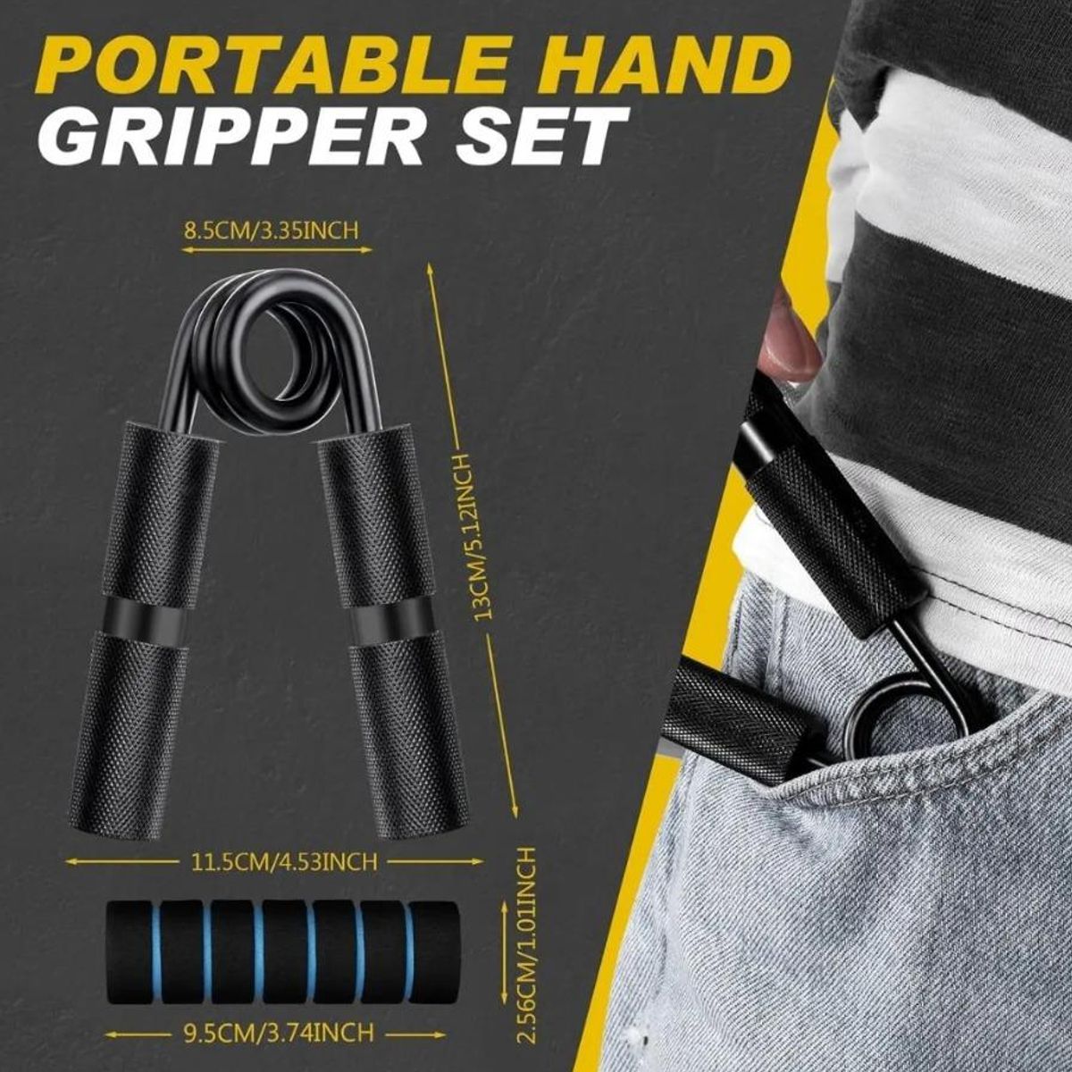 GENERICO - Kit Fortalecedor de Manos y Dedos con 6 Resistencias