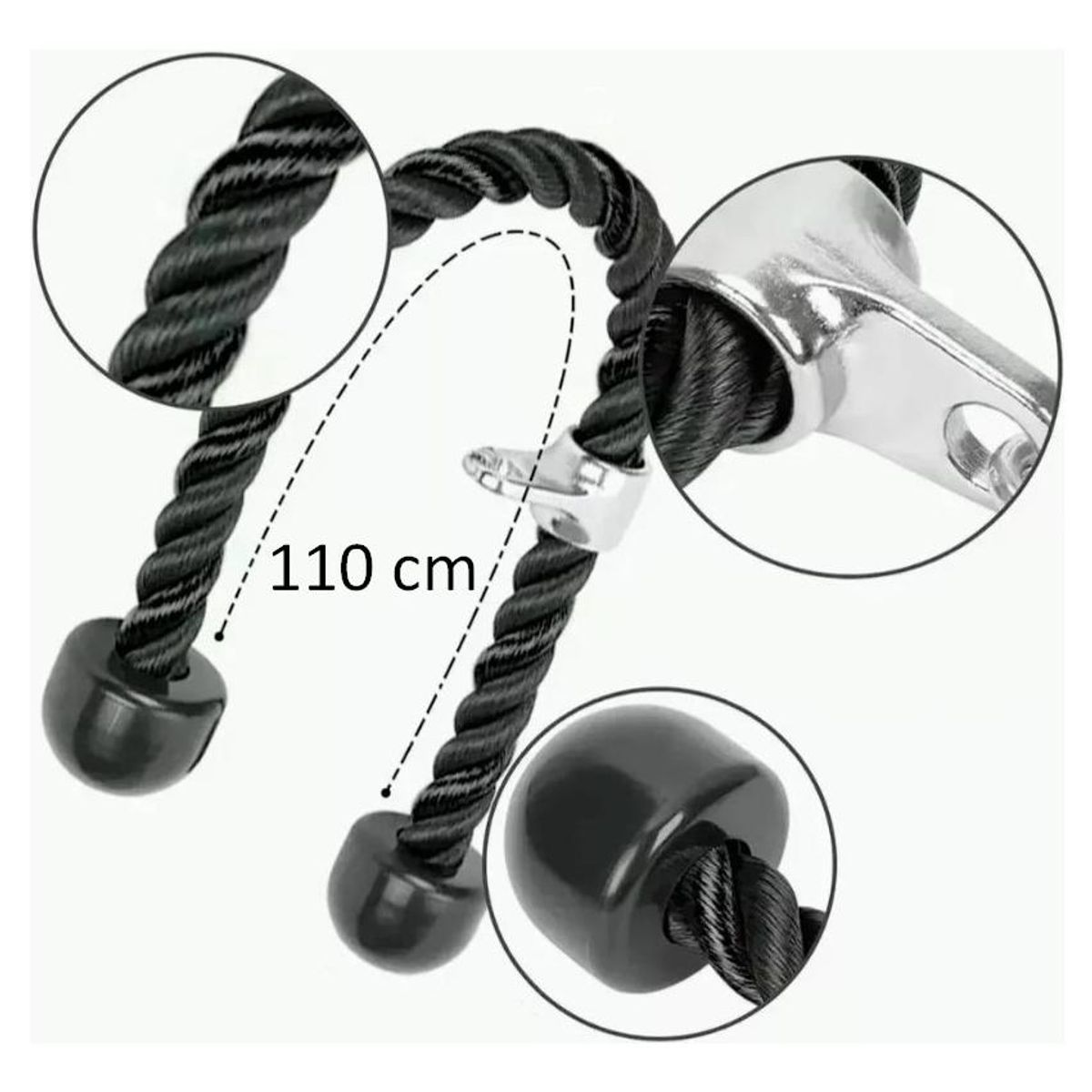 GENERICO - Cuerda de Nylon para Ejercicios de Tríceps y Bíceps 110 cm