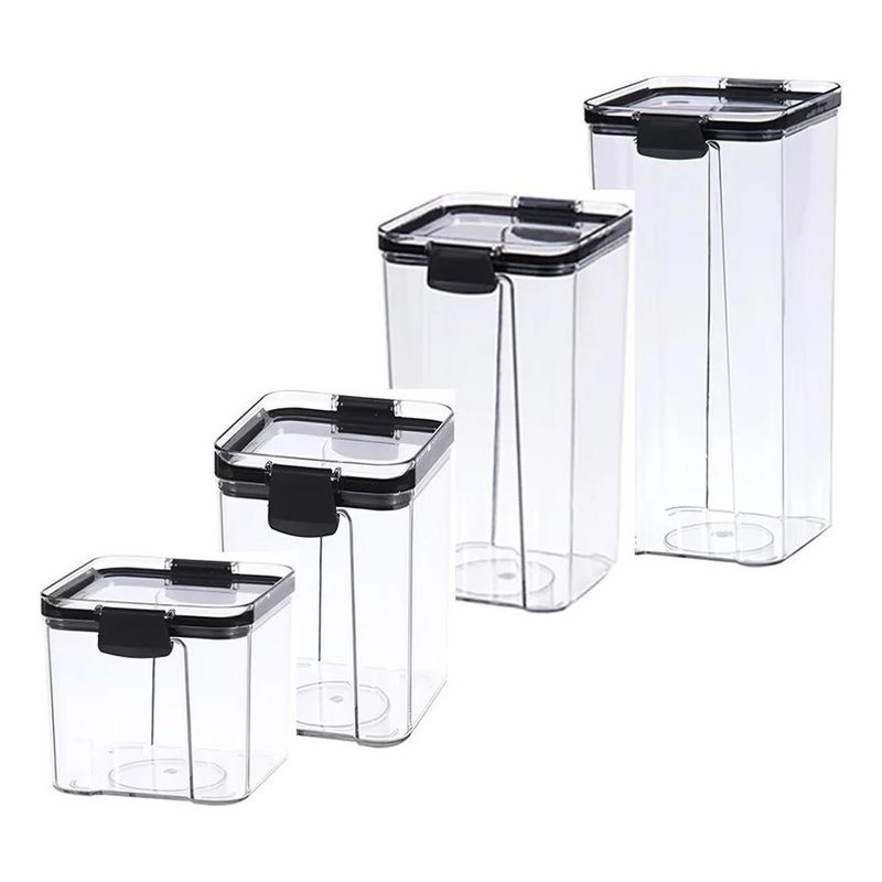 GENERICO - Recipientes Herméticos Transparentes para Almacenamiento en Cocina