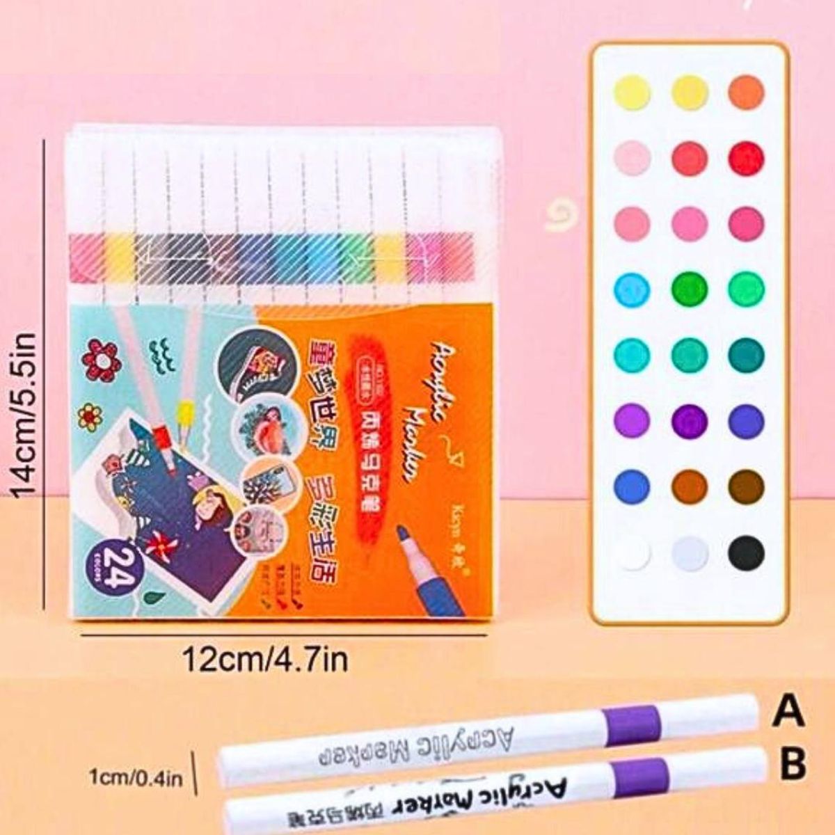 GENERICO - Set de 24 Plumones Acrílicos para Arte en Múltiples Superficies