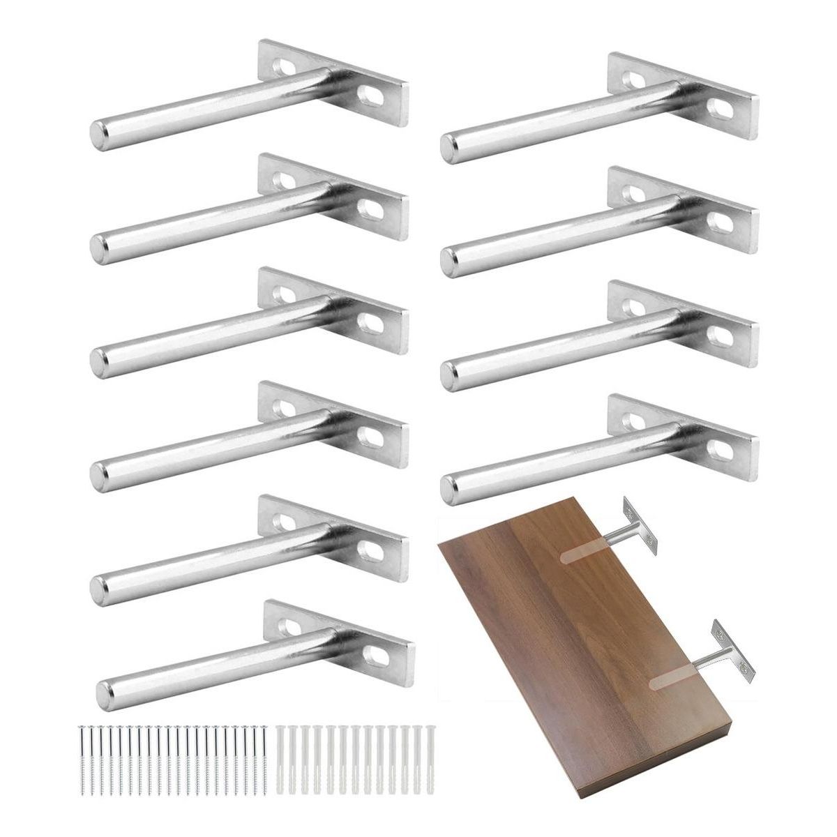 GENERICO - Soportes Flotantes de Hierro Anticorrosión para Estanterías