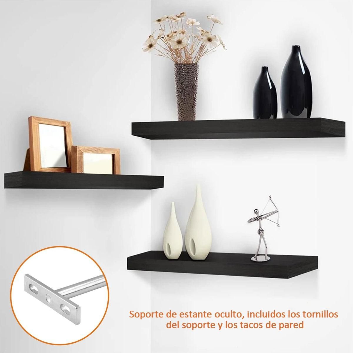 GENERICO - Soportes Flotantes de Hierro Anticorrosión para Estanterías