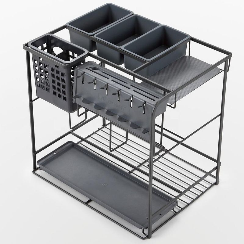 GENERICO - Cesta Extraíble de Acero Inoxidable para Organización de Cocina