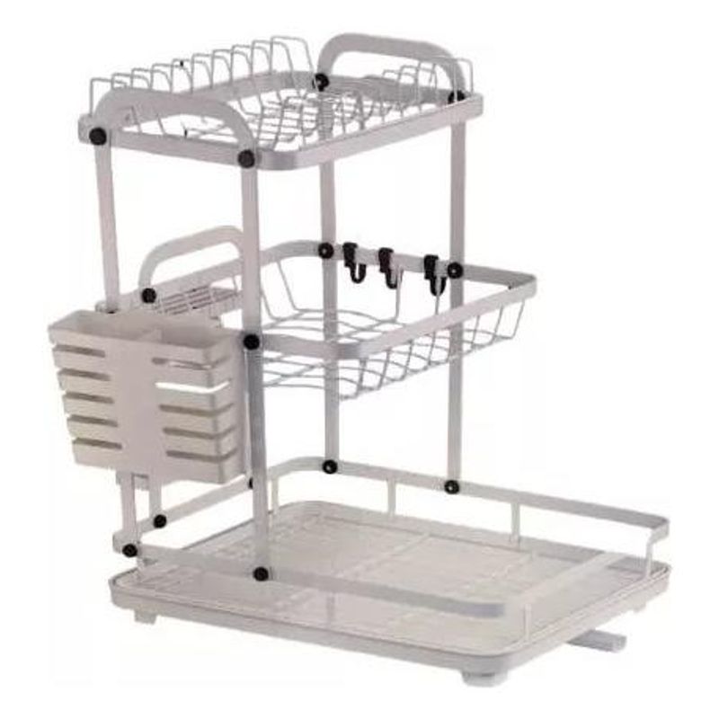 GENERICO - Organizador Blanco para Platos y Utensilios de Cocina 3 Niveles