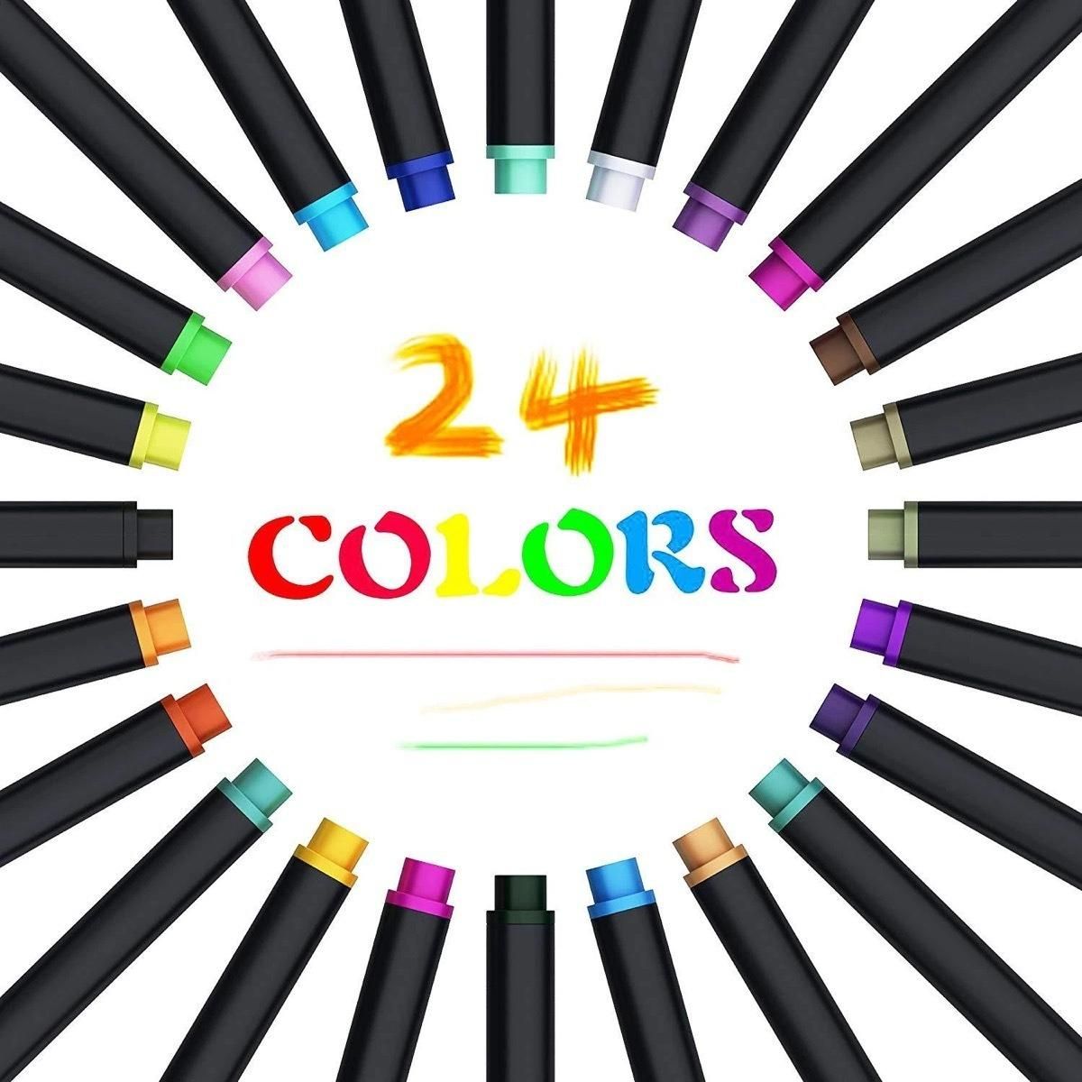 GENERICO - Lápices de Colores Fineliner Punta Fina 04mm Pack de 24